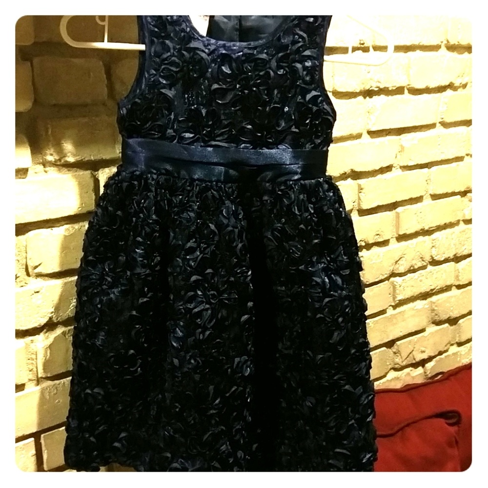 Beautiful dark blue flower sequin dress